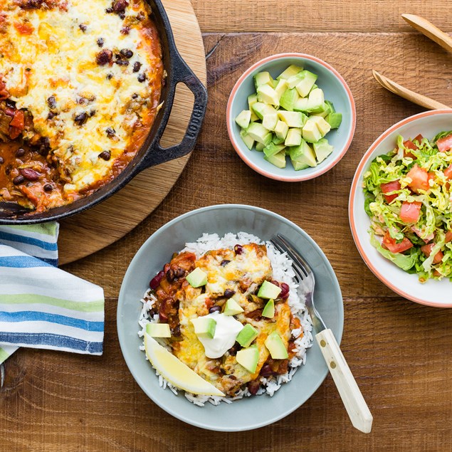 Cheesy Bean Chilli And Rice