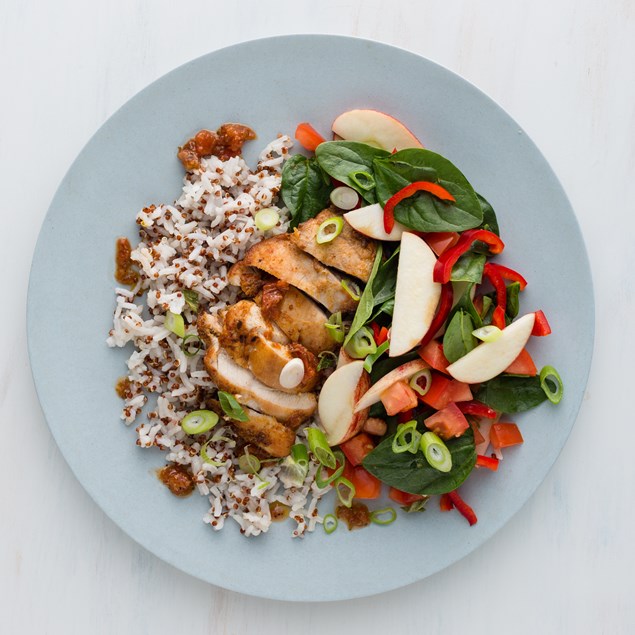 Chilean Chicken with Quinoa Rice and Pebre Salsa