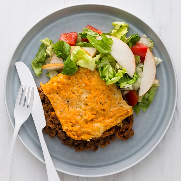 Kumara Beef Cottage Pie with Crunchy Salad 