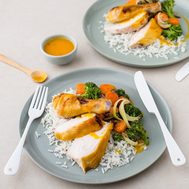 Island-Inspired Mango-Glazed Chicken with Coconut Rice