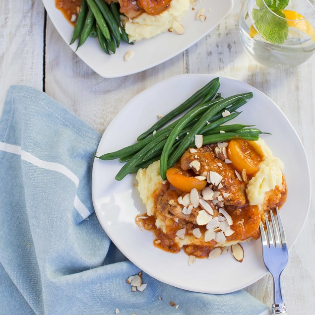 Apricot Marjoram Chicken with Potato Parsnip Mash