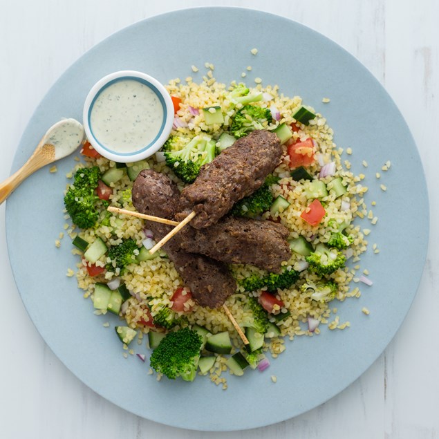 Lamb Kofta and Bulgur Tabbouleh