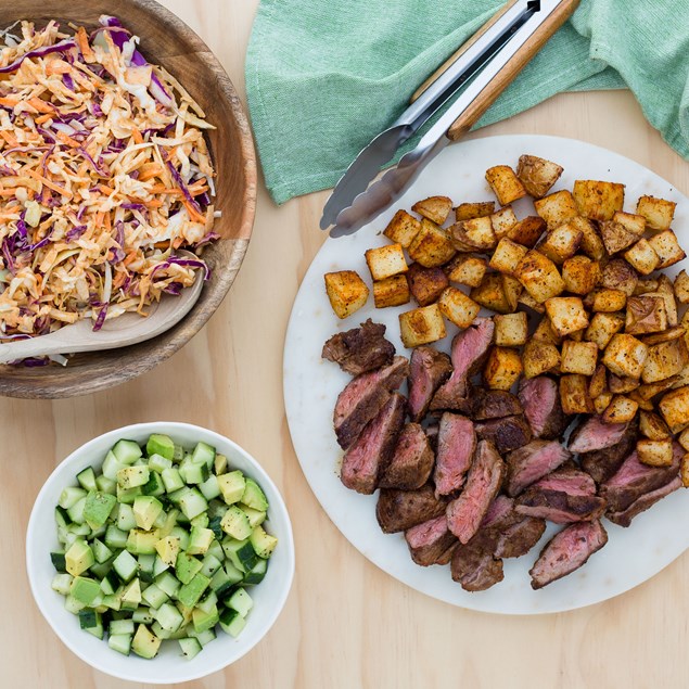 Mexican Lamb with Avocado Salsa and Chipotle Slaw