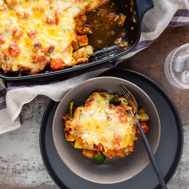 Italian-Style Roast Veggie and Tomato Bake