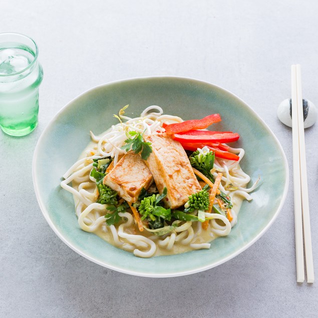 Thai Lemongrass Broth with Grilled Tofu 