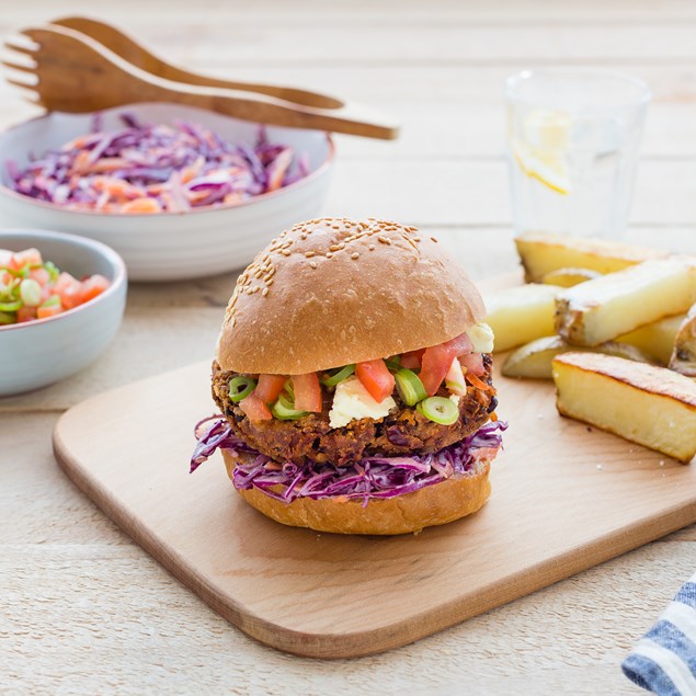 South American Bean Burgers with Hand-Cut Fries