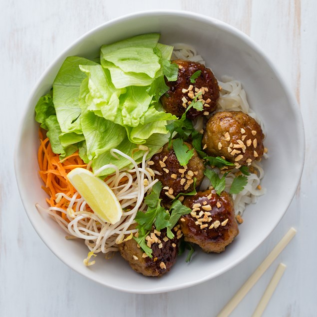 Vietnamese Pork Meatballs with Rice Noodles