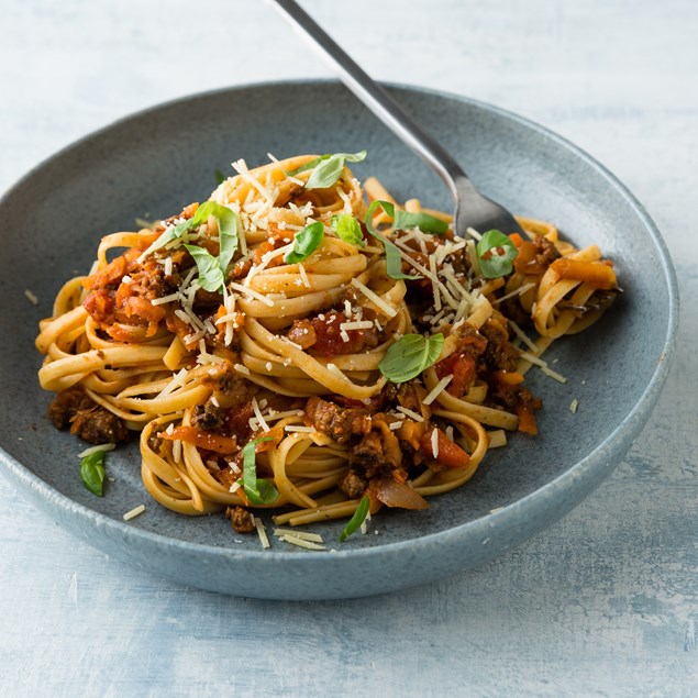 Beef Bolognese with Fresh Fettuccine and Parmesan