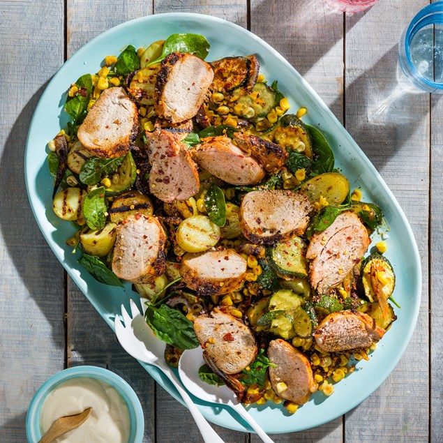 Pork Fillet with Braai Salt and Corn Salad