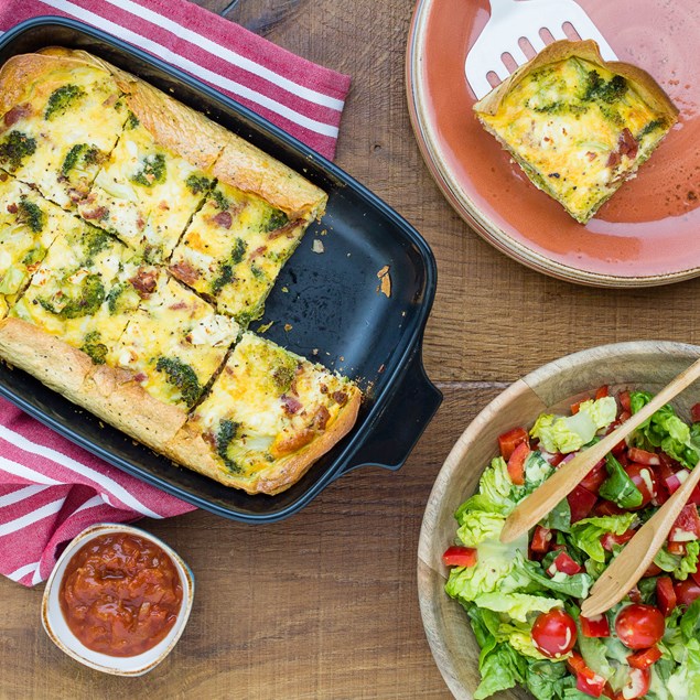 Bacon, Broccoli and Feta Cheese Quiche