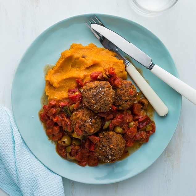 Spanish Beef Meatballs with Mash