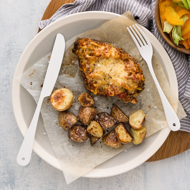 Naked Chicken Parmigiana with Orange Salad