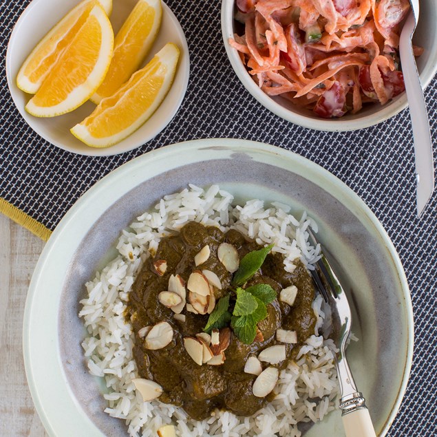 Paneer Saagwala with Vegetable Raita