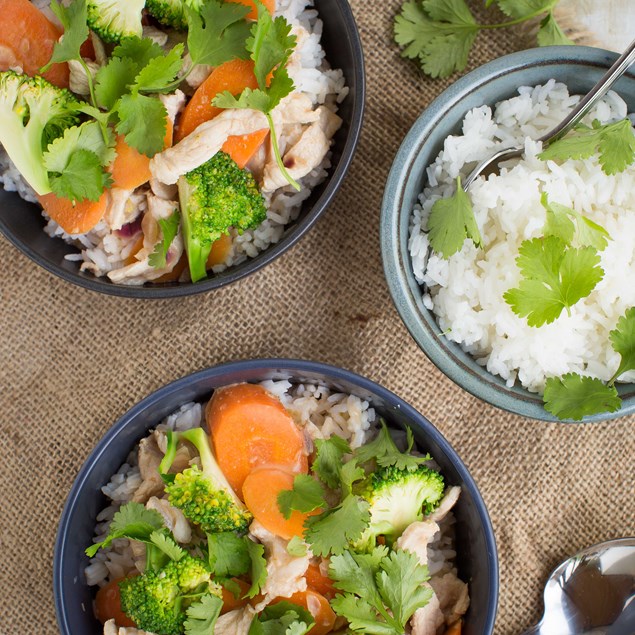 Pork Red Curry With Vegetables and Jasmine Rice