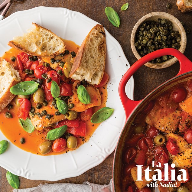 Italian Acqua Pazza Fish with Crusty Ciabatta