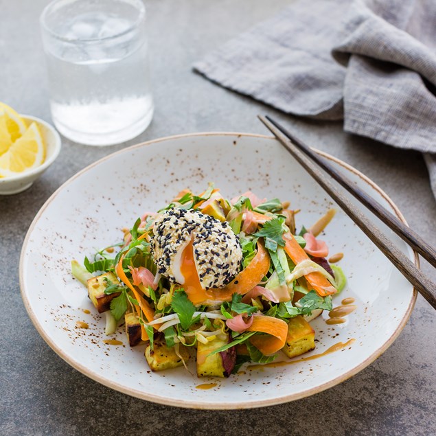 Japanese Kumara Salad with Sesame Eggs and Goma Dare Sauce