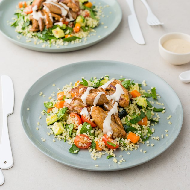 Sticky Lemon Chicken with Winter Tabbouleh and Pomegranate