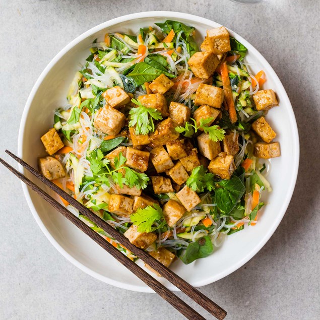 Soy Ginger Tofu with Vermicelli Noodle Salad