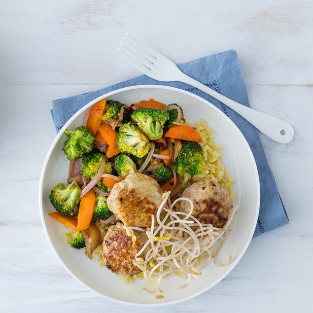 VIETNAMESE TURKEY RISSOLES WITH BROWN RICE