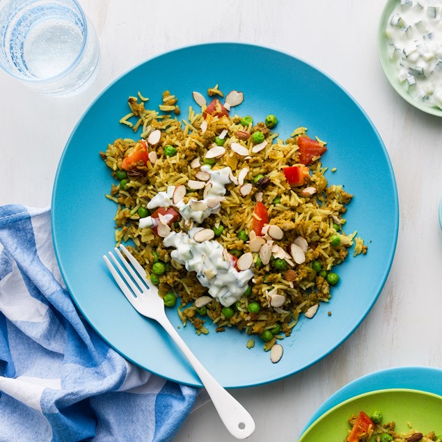 Pork Biryani with Cucumber Yoghurt