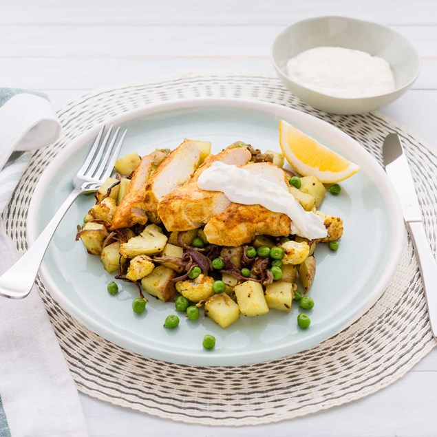 Tandoori Chicken with Indian-Spiced Vegetables