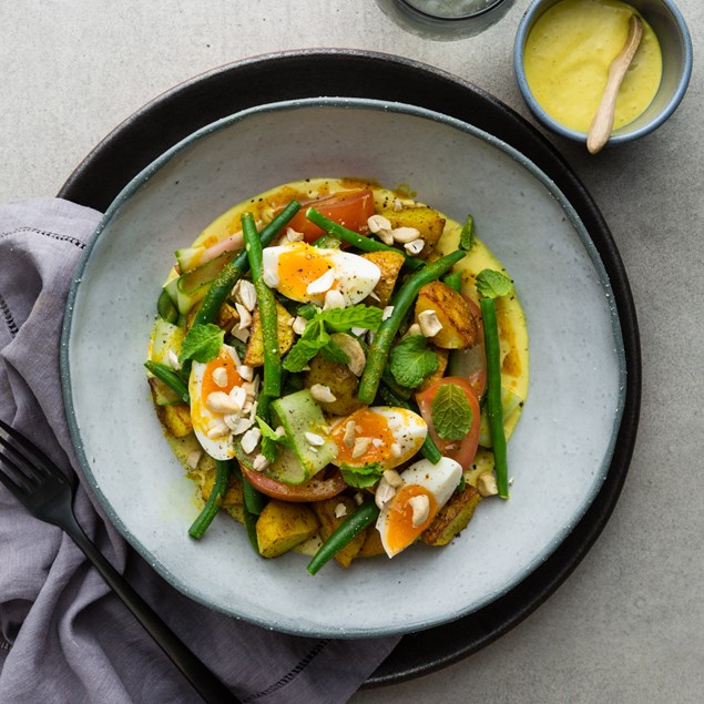 Indian Spiced Kumara Salad with Turmeric Mayo