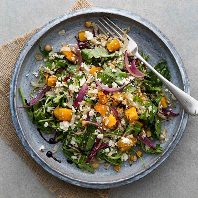 Autumnal Cauliflower and Pumpkin Salad with Feta and Pepitas