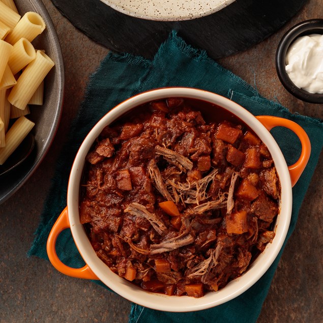 Beef Brisket Ragù with Rigatoni & Parmesan
