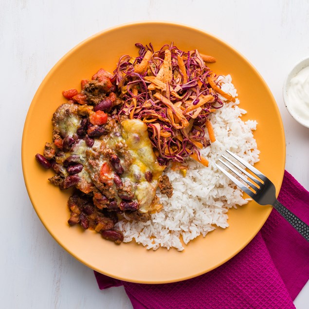 Mexican Beef and Bean Bowls with Street Corn Slaw