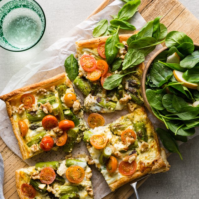 Asparagus, Pesto & Cherry Tomato Tart