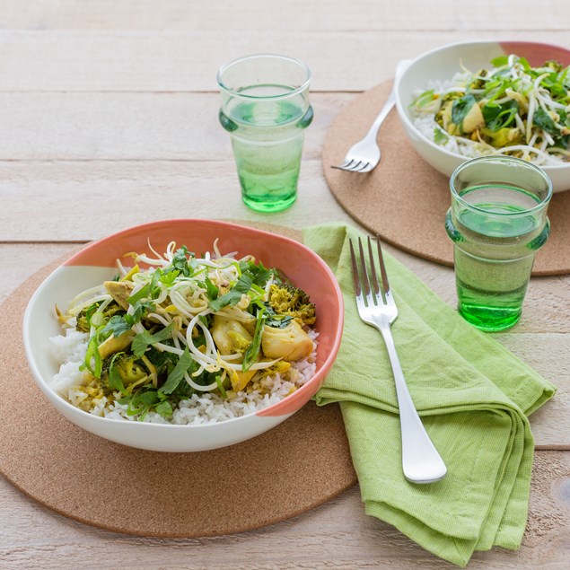 Thai Yellow Fish Curry with Rice