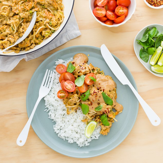 Thai Chicken and Veggie Satay with Jasmine Rice