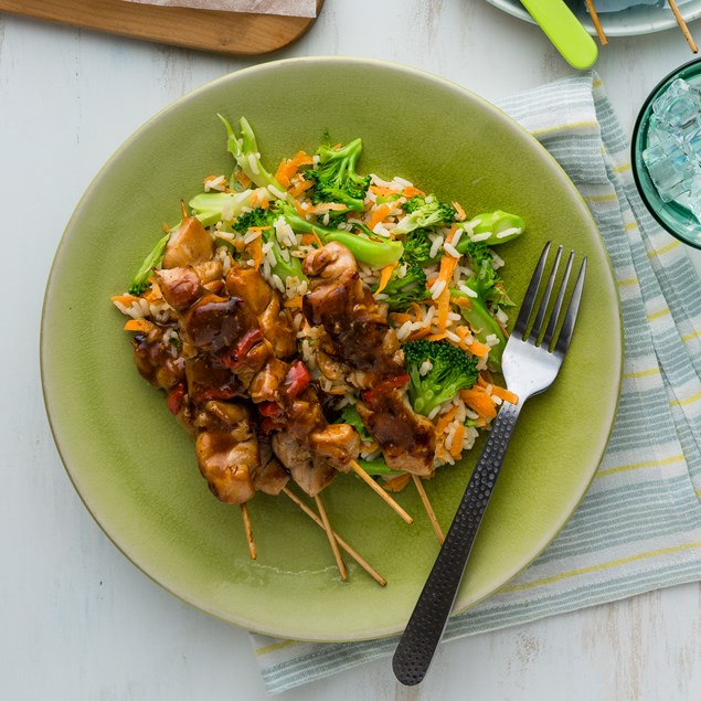 Yakitori Chicken Dippers with Veggie Rice