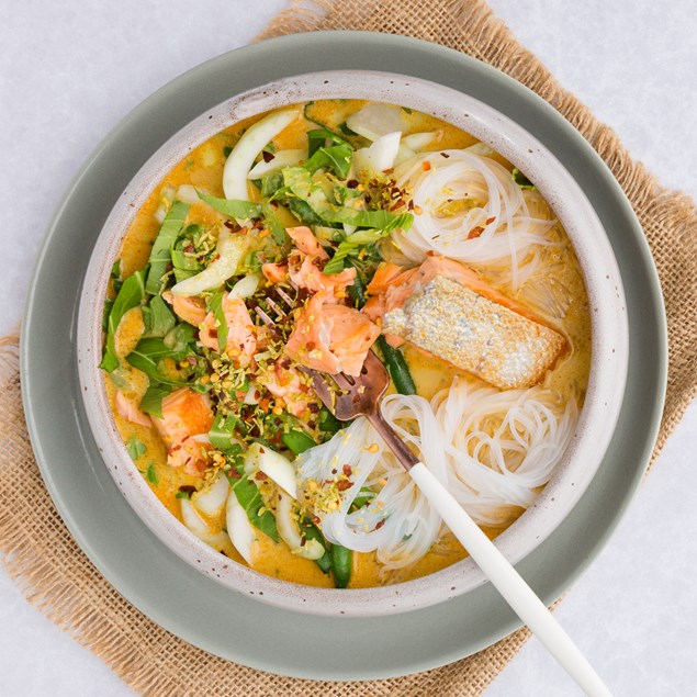 Salmon Laksa with Vermicelli & Lime