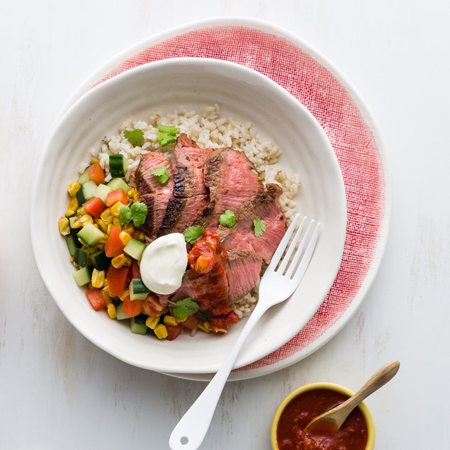 Mexican Lamb Bowls with Tomato Chutney