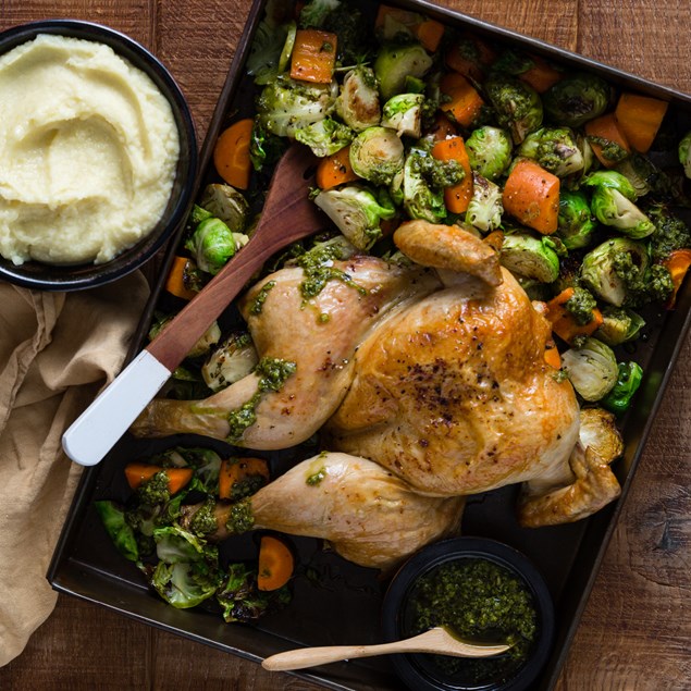 Lemon & Thyme Roast Chicken with Salsa Verde