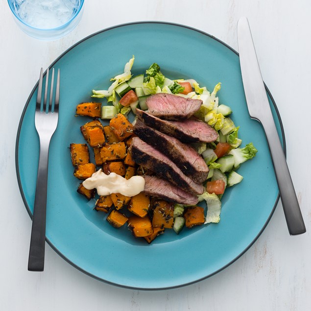 Miso Lamb with Pumpkin and Salad