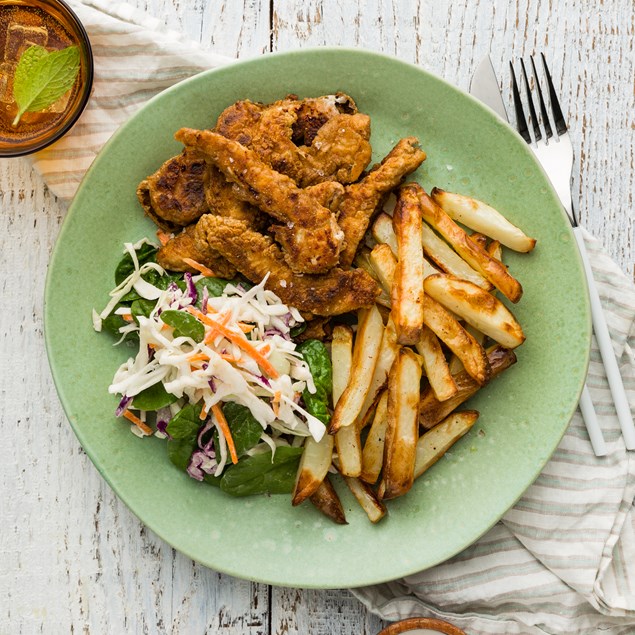 Buttermilk Chicken with Garlic Salted Chips & Ranchslaw
