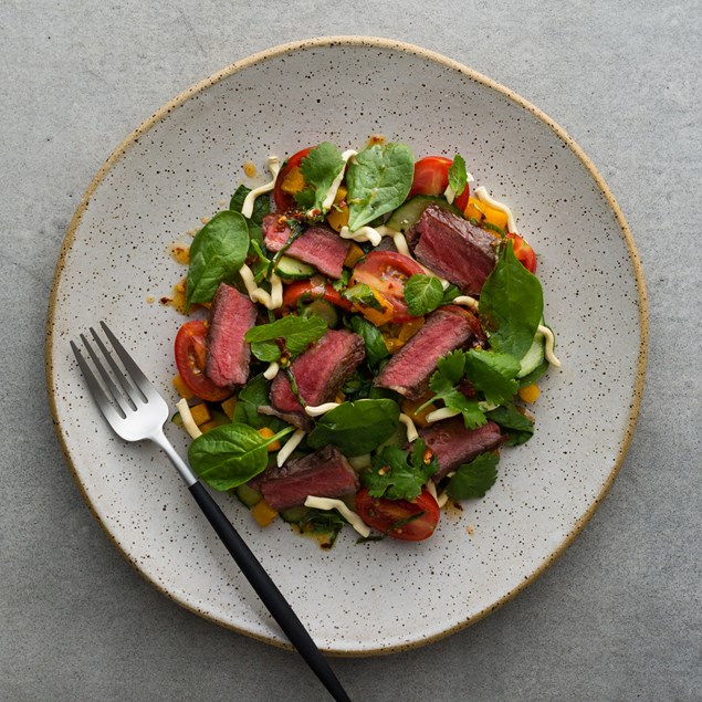 Makrut Lime Dressed Beef with Thai Crunchy Noodle Salad
