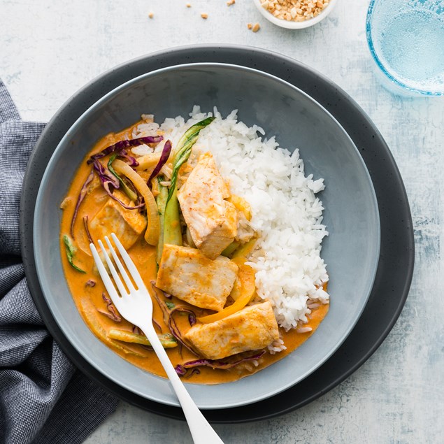 Panang Coconut Fish Curry with Rice