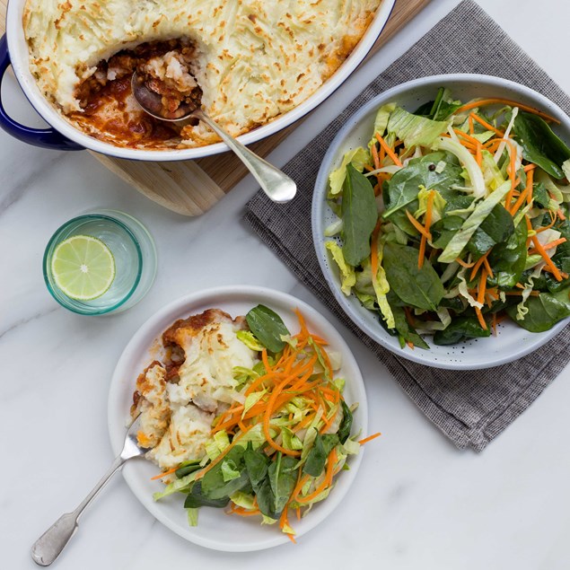 Potato Top Pork Pie with Summer Salad