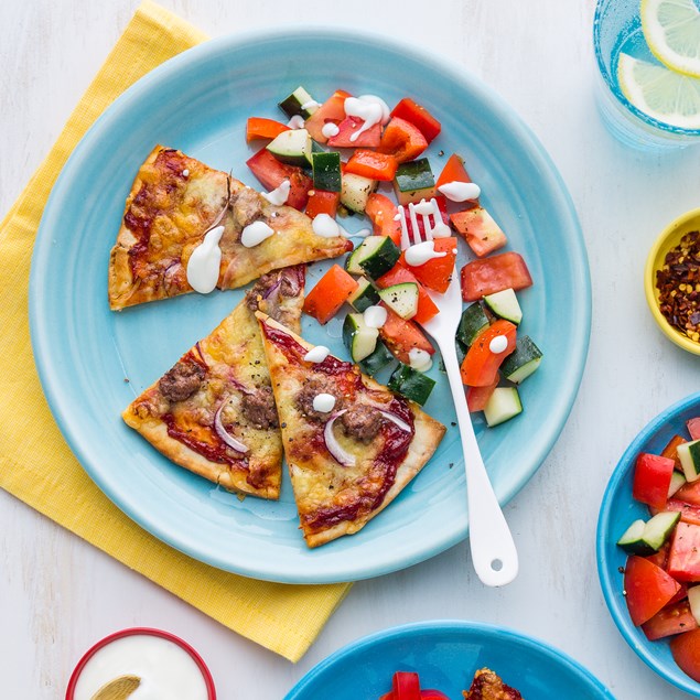 Greek Lamb Pizzas with Whipped Feta