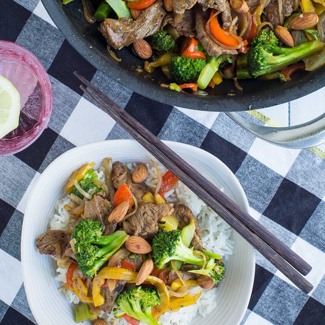 Beef, Broccoli and Almond Stir-Fry