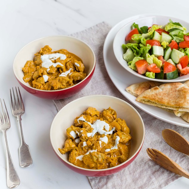 Chicken Tikka with Garlic Breads and Mint Yoghurt