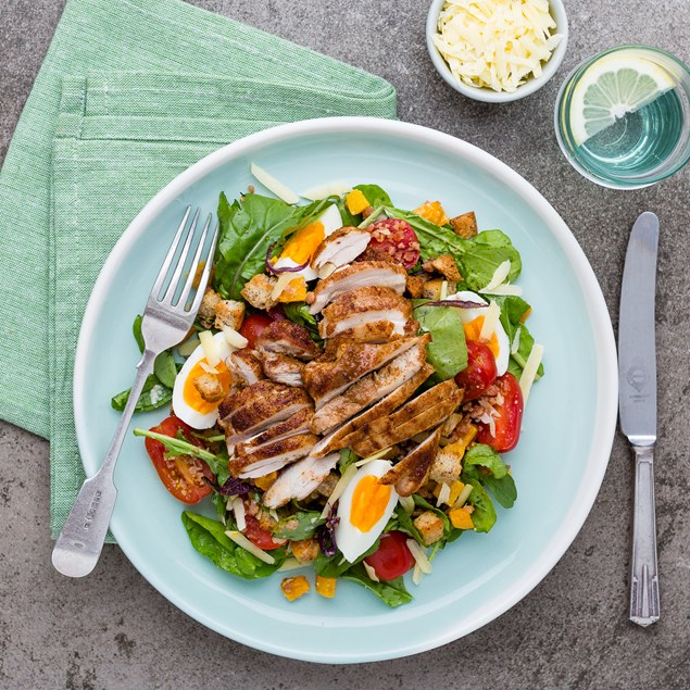 Cajun Chicken Rocket Salad with Caesar Dressing