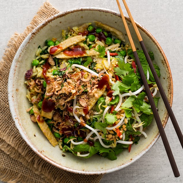 Nasi Goreng with Sesame Egg Ribbons