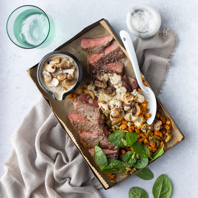 Beef Steaks & Creamy Mushrooms