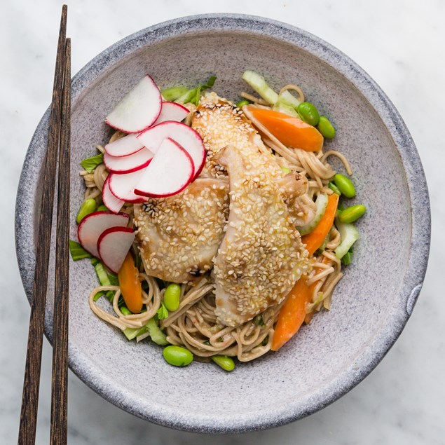Teriyaki Fish with Soba Noodles 